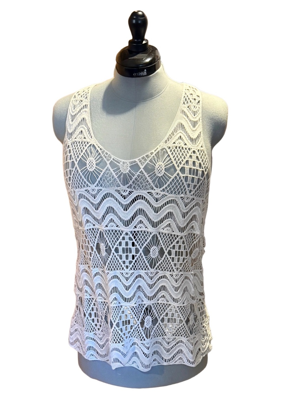 Maurices Ivory Crochet Cotton Lace Unlined Top/Cover-up - Size XL